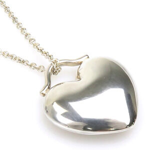 Tiffany Co Heart Lock Necklace Sterling Silver